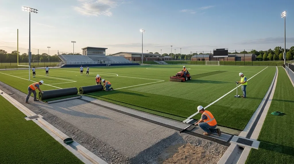Stadium-Grade Synthetic Turf Installation