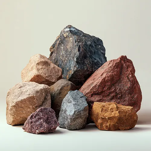 Large landscape boulders placed in a garden bed