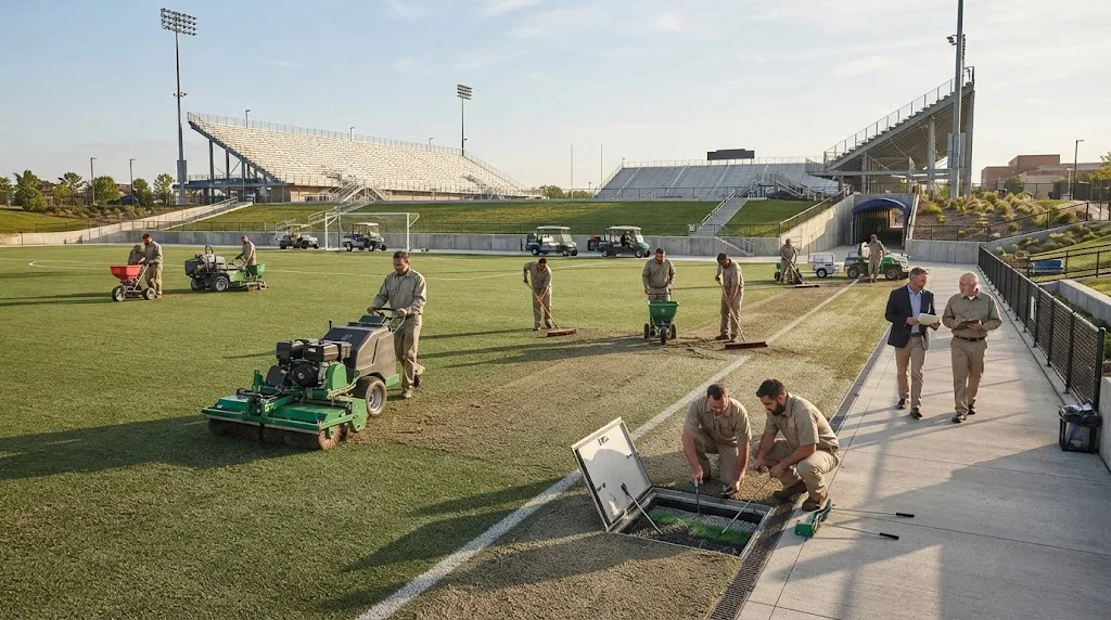 Stadium-Grade Synthetic Turf Care